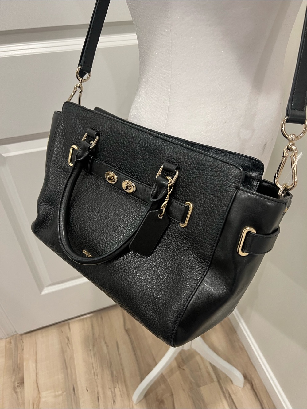 Coach Black Pebbled Leather Blake Leather Carryall